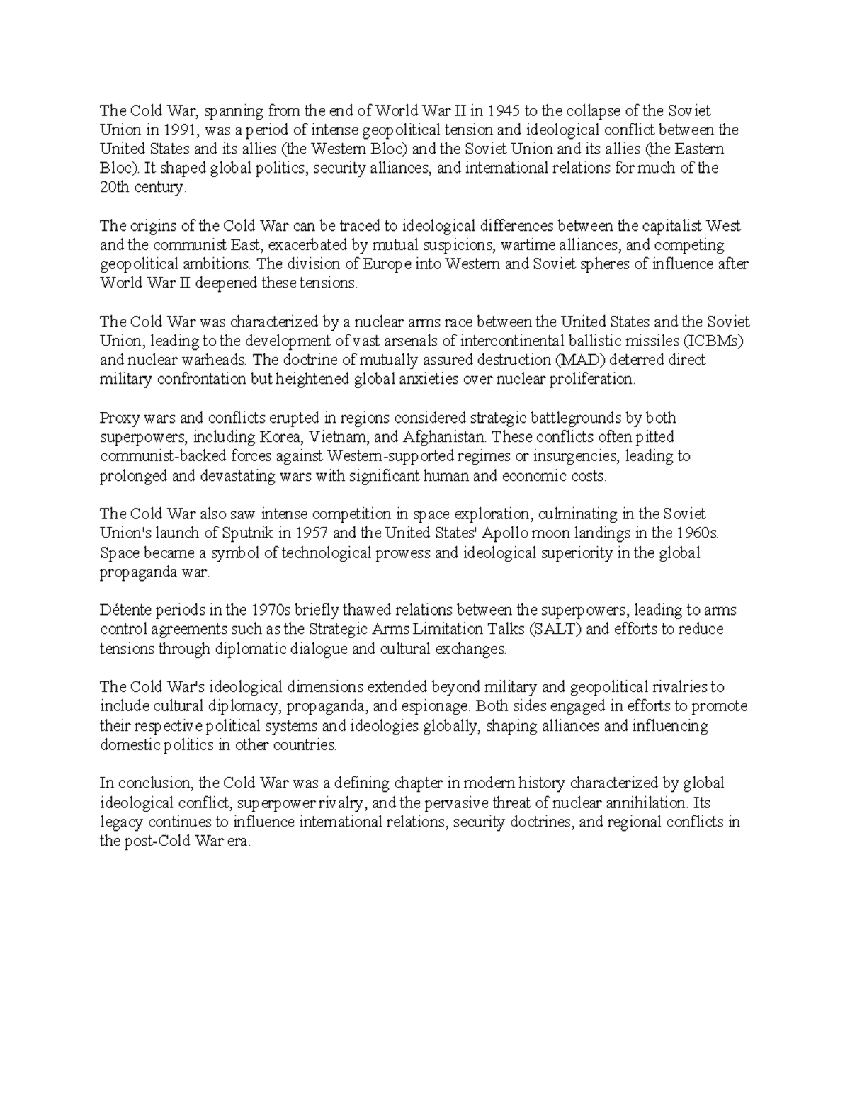 The Cold War: Analyzing Global Ideological Conflict & Superpower ...