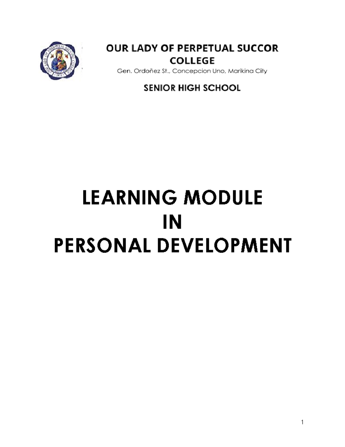 The Concept of Self - LEARNING MODULE IN PERSONAL DEVELOPMENT ...