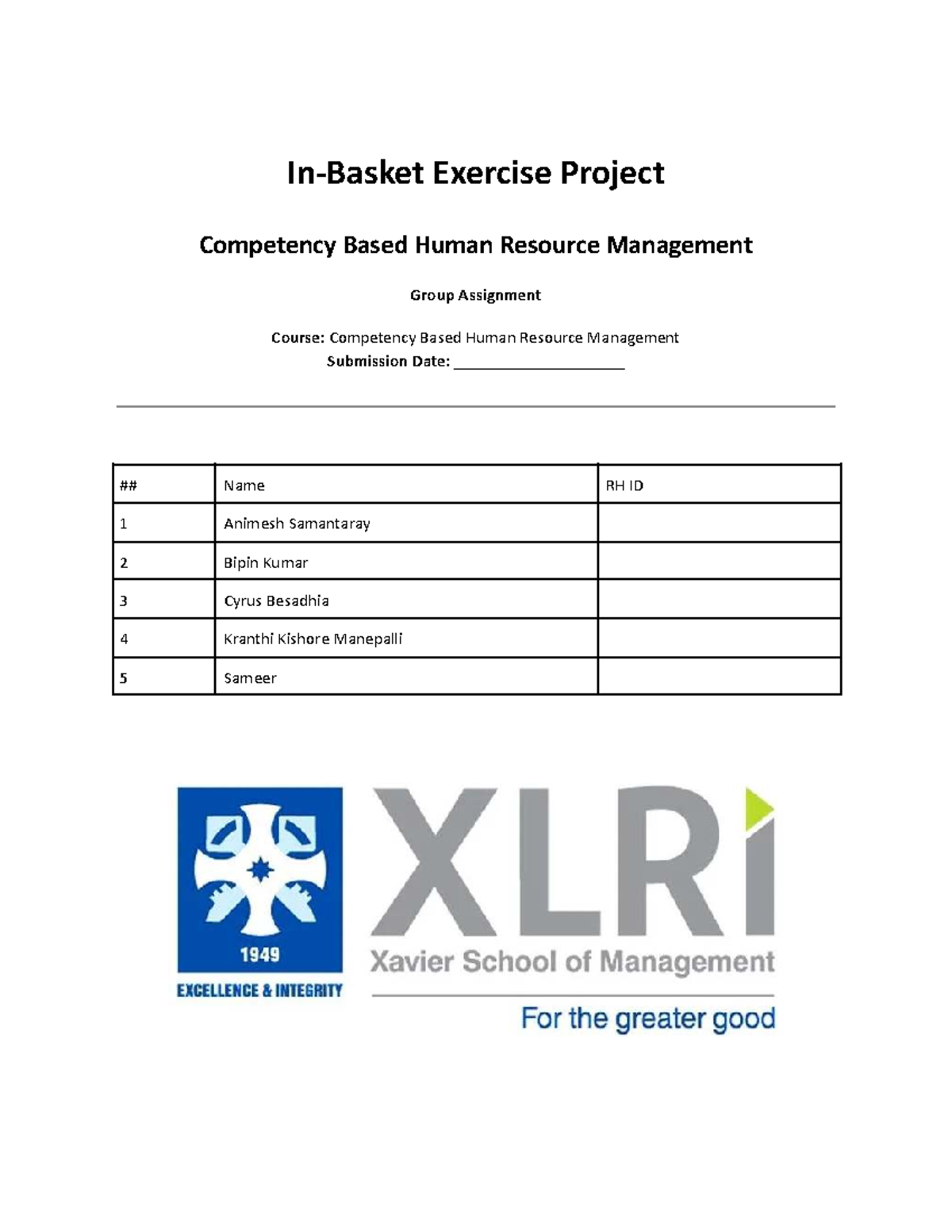 Competency-Based HRM Group Assignment: Project Horizon Analysis - Studocu