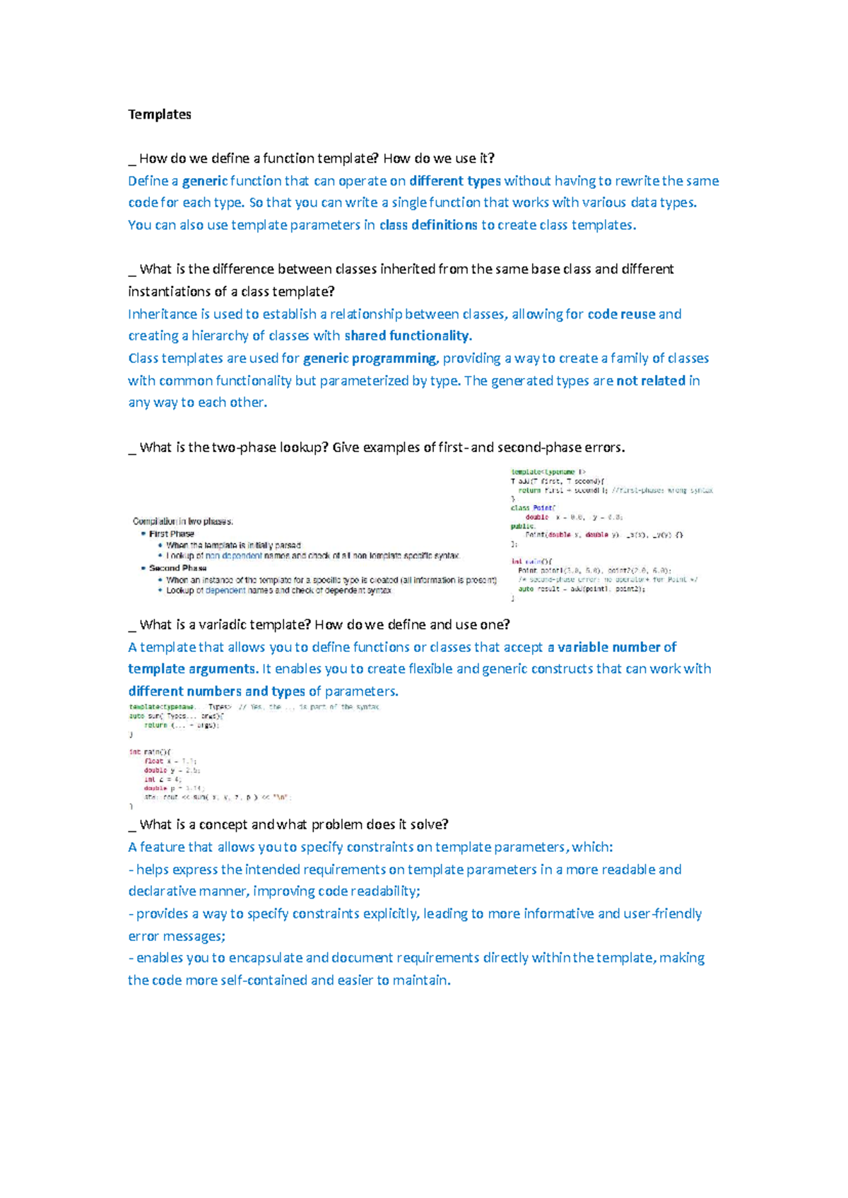 Tutorial Notes - Templates: Understanding Function and Class Templates ...