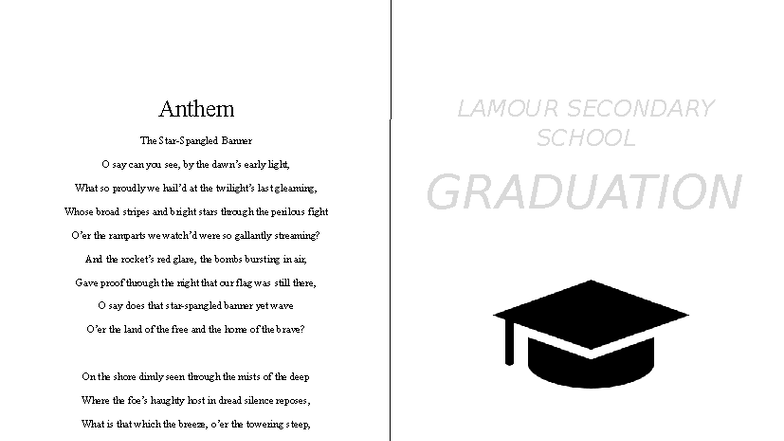 Programme for LAMOUR Secondary School Graduation EDPM CXC (CSEC) - Studocu
