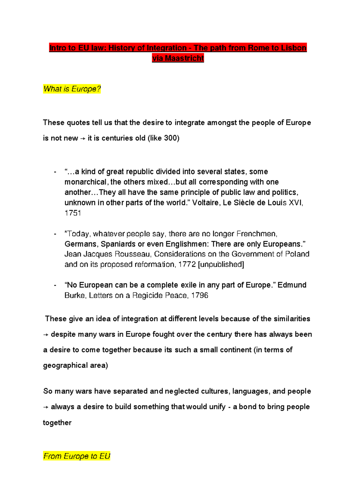 Lecture 1: History of EU Integration - From Rome to Lisbon & Maastricht ...