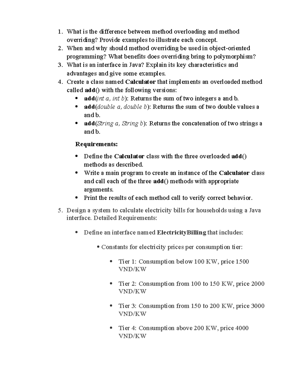 Java Programming Concepts: Method Overloading, Overriding & Interfaces ...