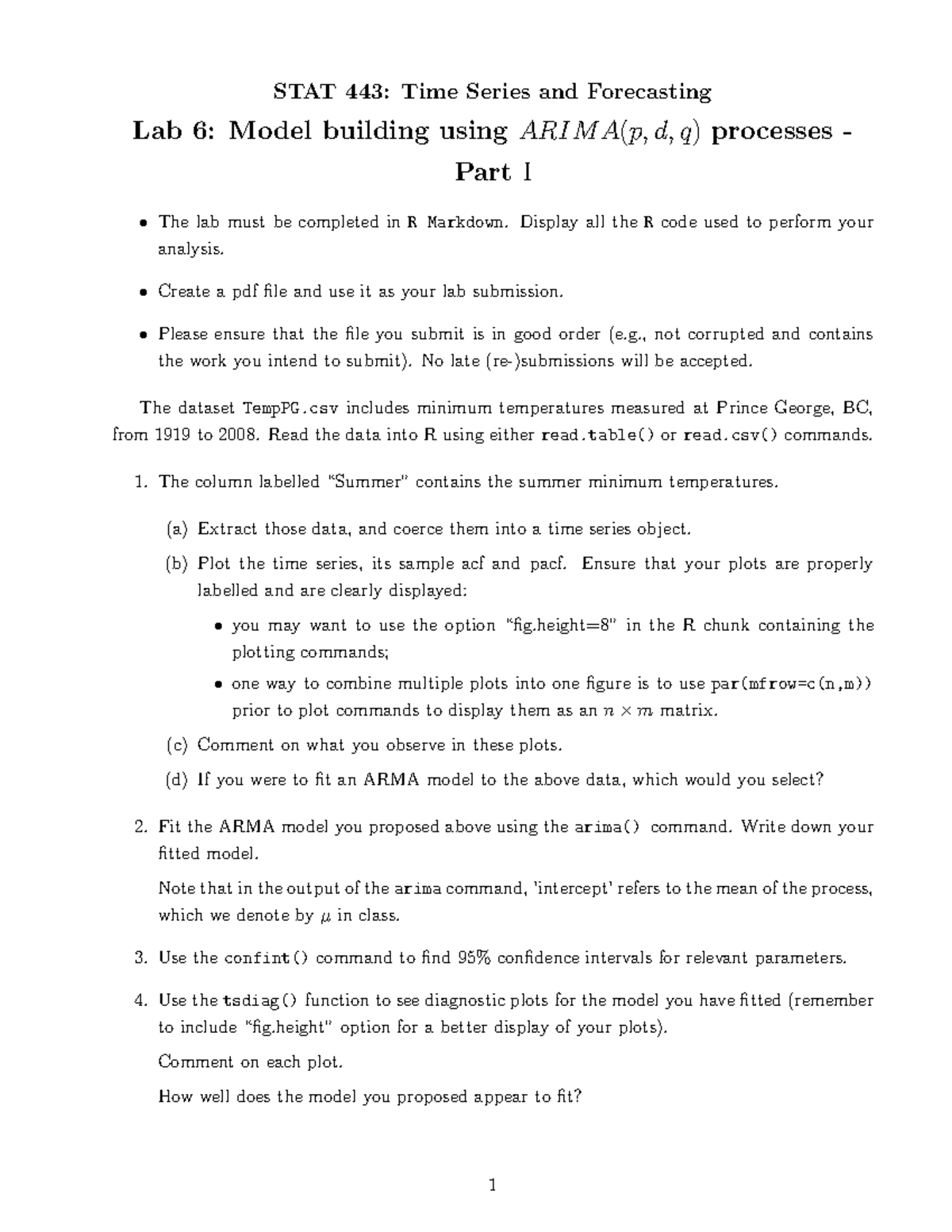 Lab6 - Lab 6 STAT443 - STAT 443: Time Series and Forecasting Lab 6 ...