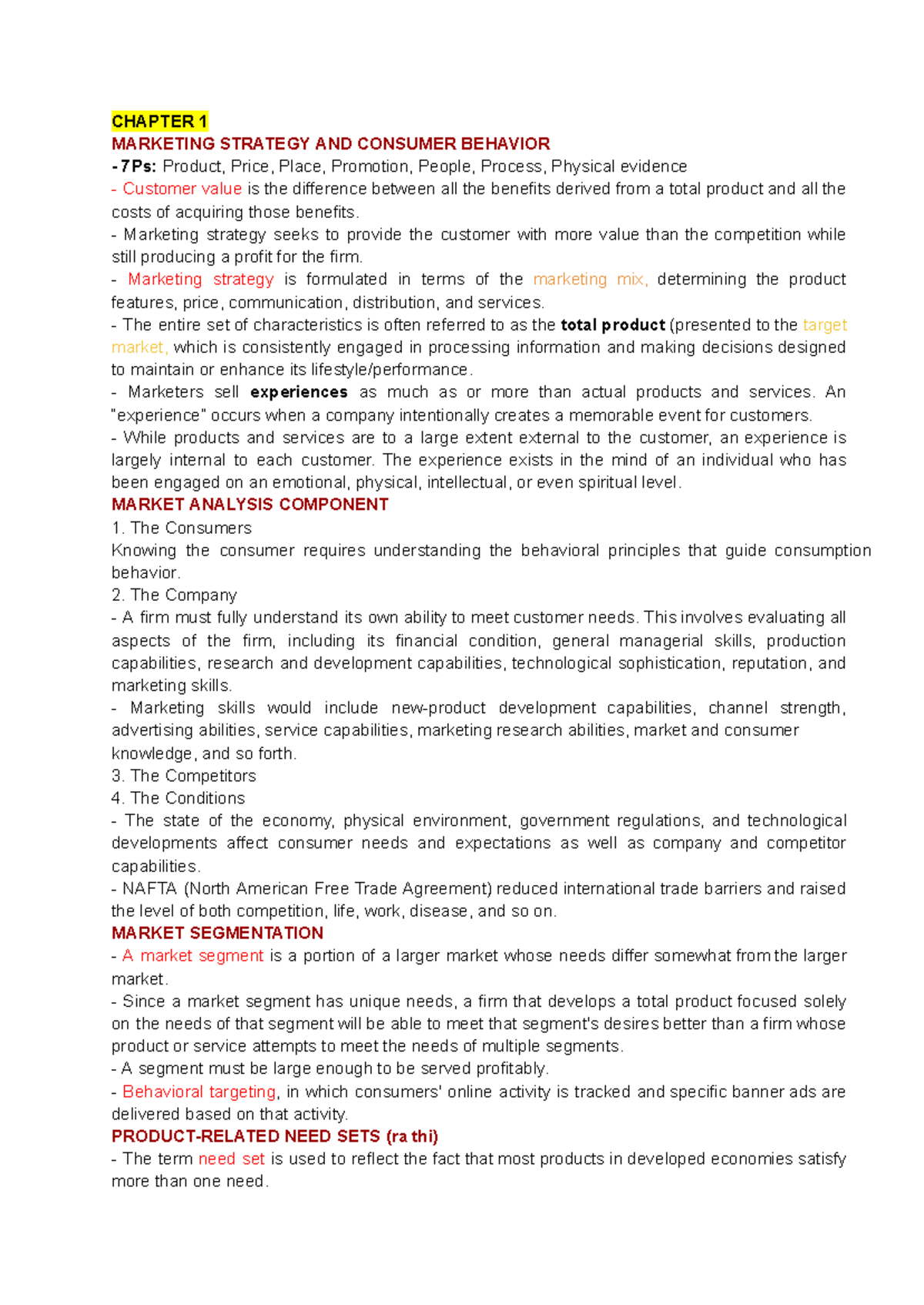 CB Note Final: Marketing Strategy, Consumer Behavior & 7Ps Overview ...
