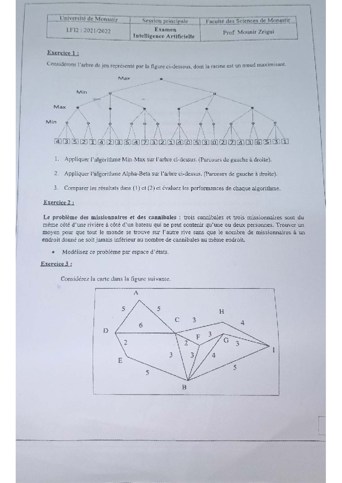LF12 : Examen Final en Intelligence Artificielle - FSM 2022 - Studocu