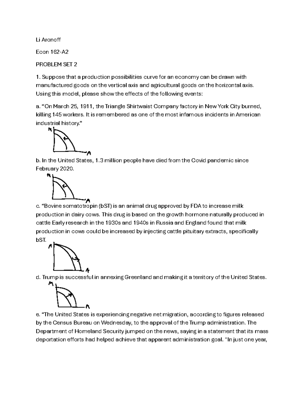 Econ 101 Problem Set 2: Production Possibilities & Trade Analysis - Studocu