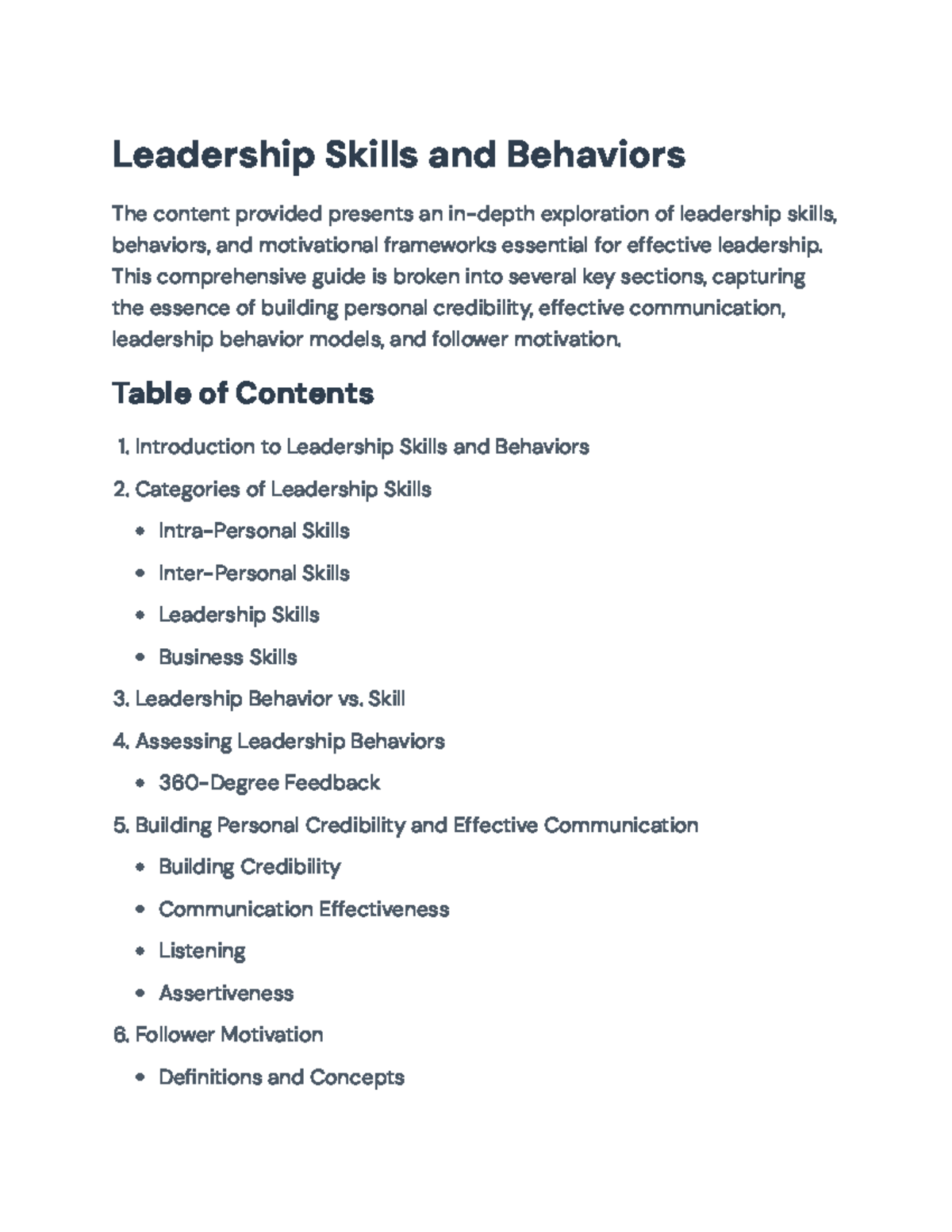 Leadership Skills and Behaviors: Exploring Essential Competencies ...