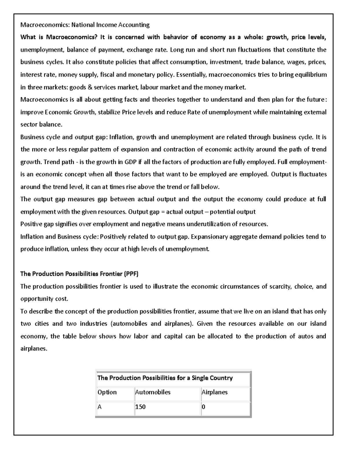 Chapter 1: Macroeconomics - MEBE 2019 Lecture Notes on National Income ...