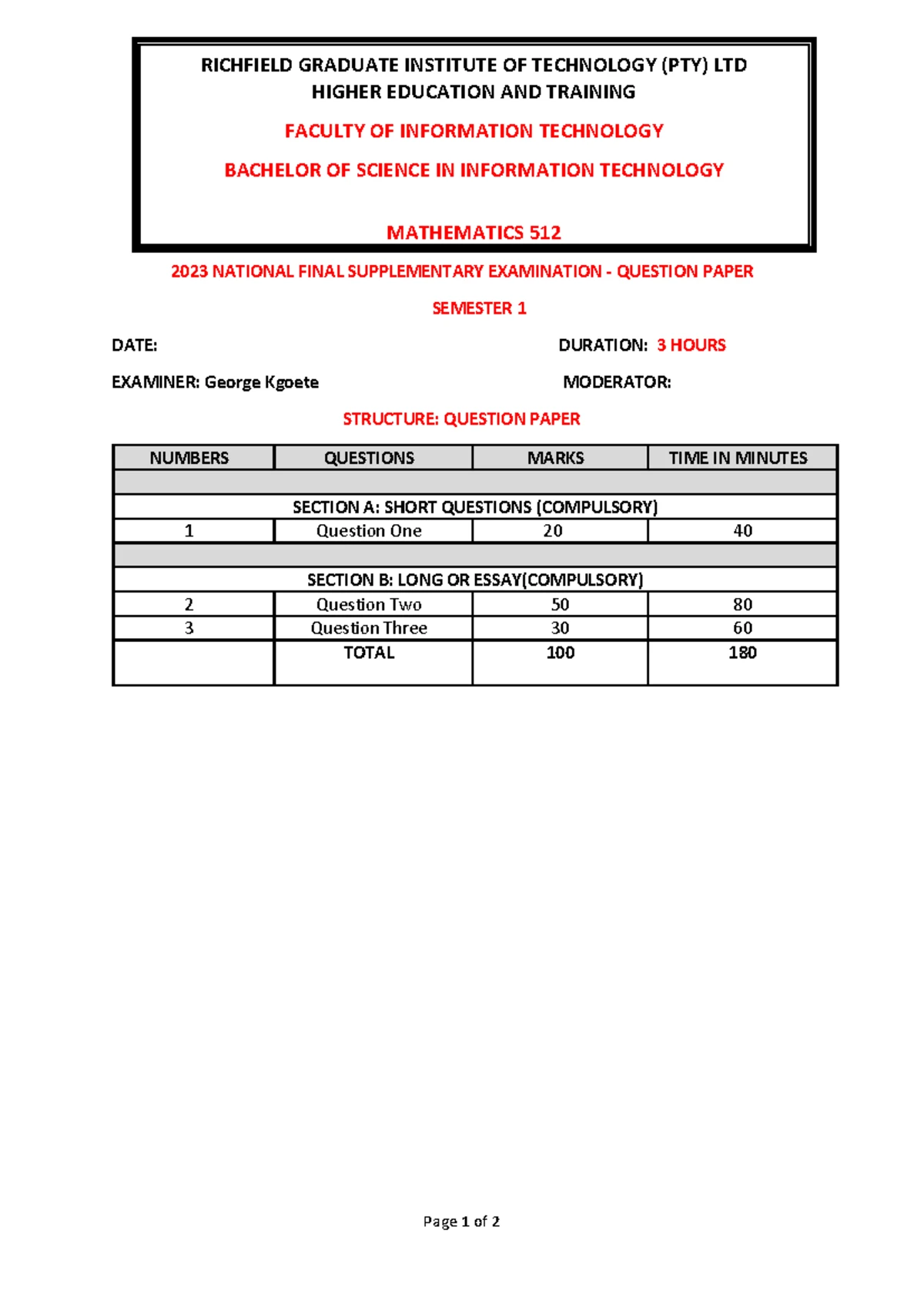 Section B: Summary and Assessment 1 - Studocu