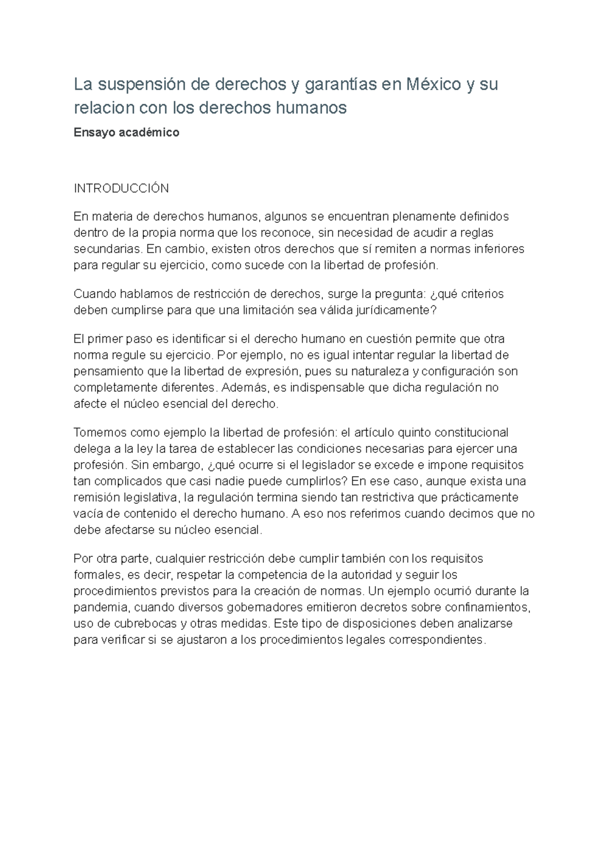 La suspensión de derechos y garantías en México: Un análisis crítico ...
