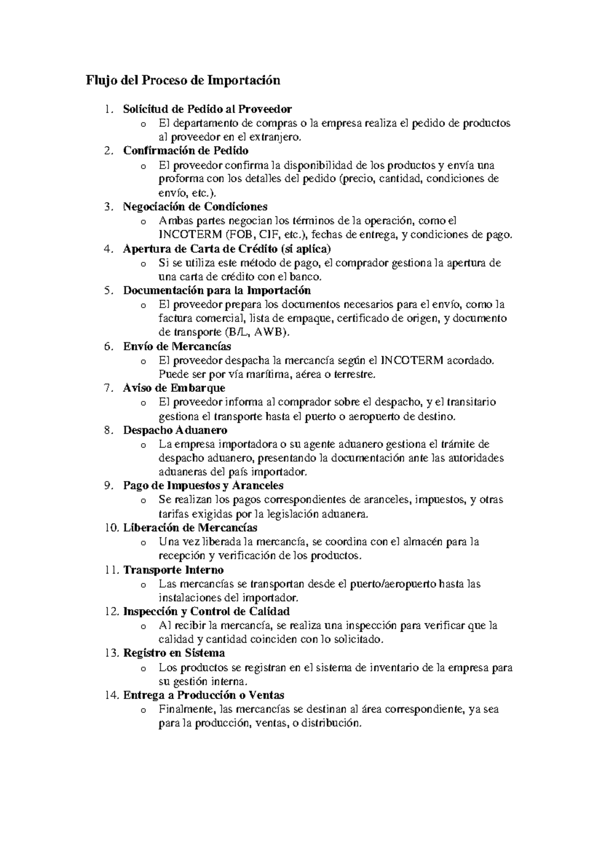 Flujo del Proceso de Importación: Guía Completa y Detallada - Document Preview
