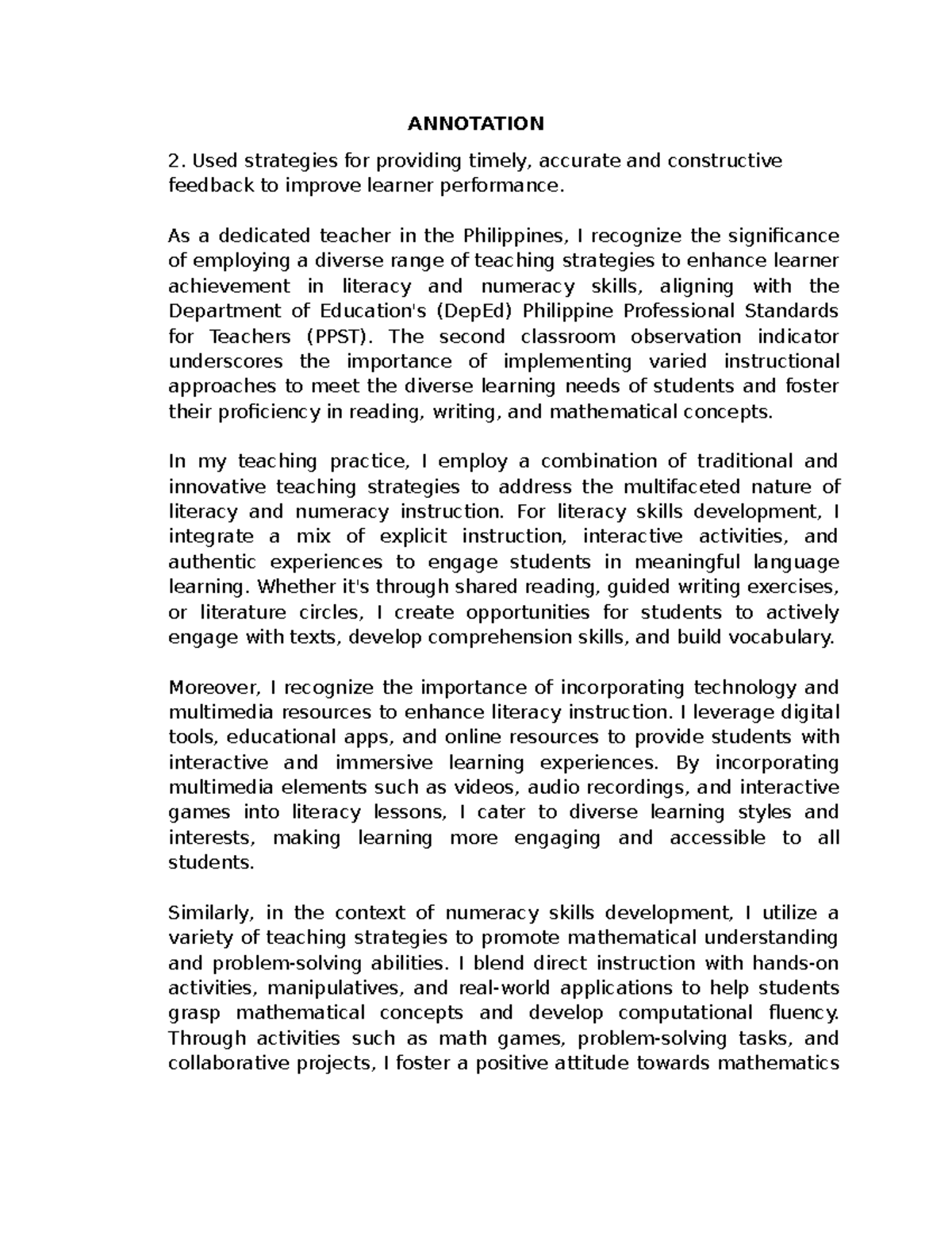 RPMS Annotation 2: Diverse Strategies for Literacy & Numeracy Skills ...