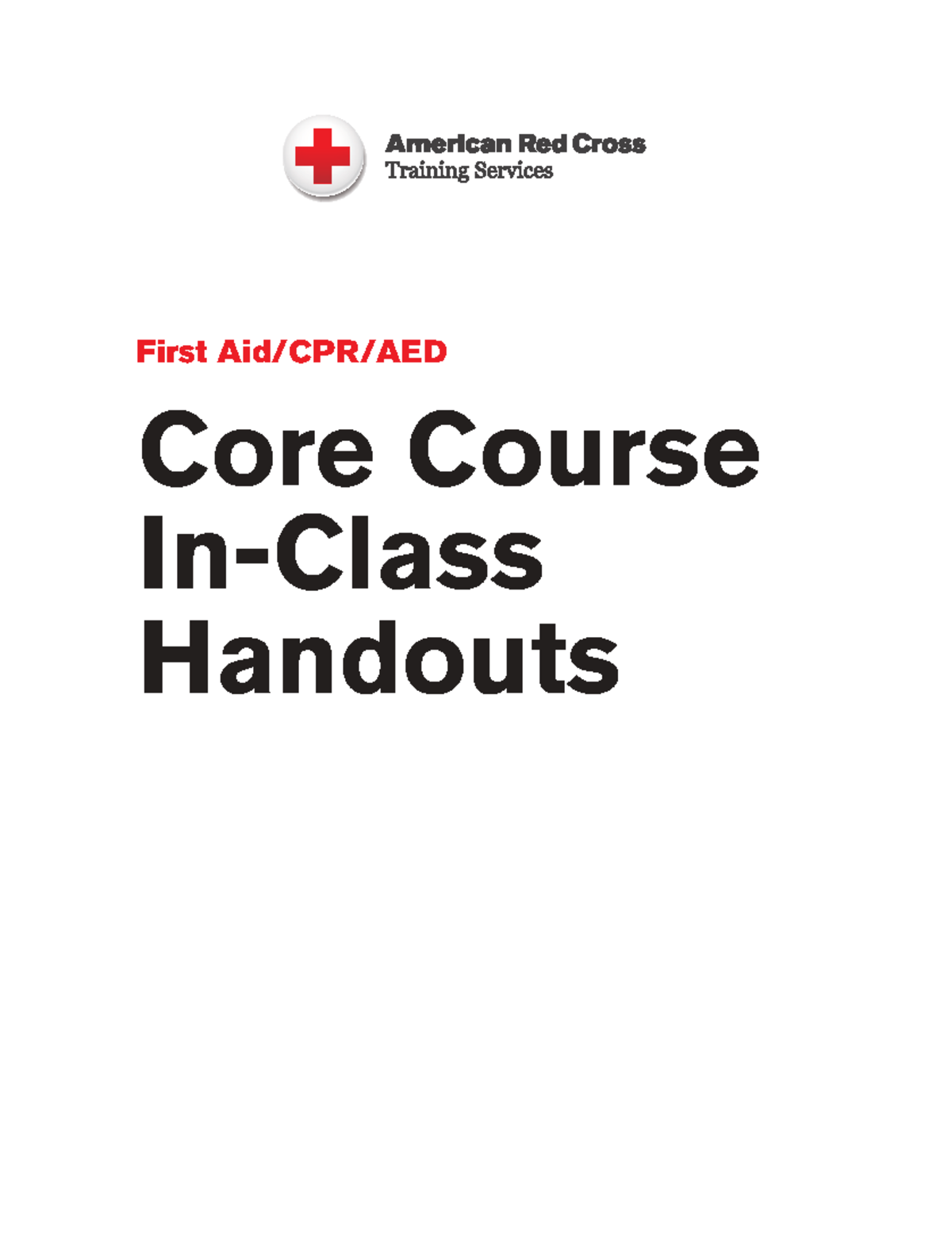 First Aid-CPR-AED Core Course In-Class Skill Sheets - Studocu