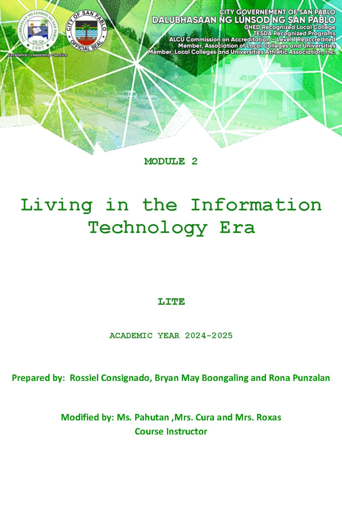 LITE Module 2: History of Computers and Basic Computing Periods - Studocu