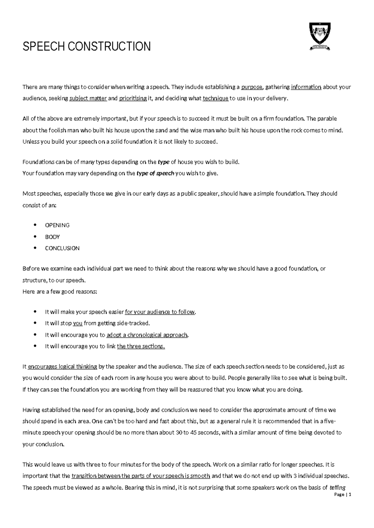Building an Effective Speech: A Guide to Structure and Delivery - Studocu