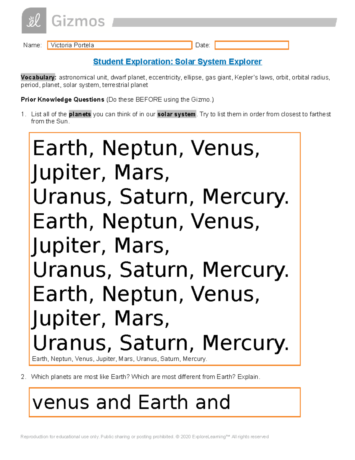 Solar System Gizmo