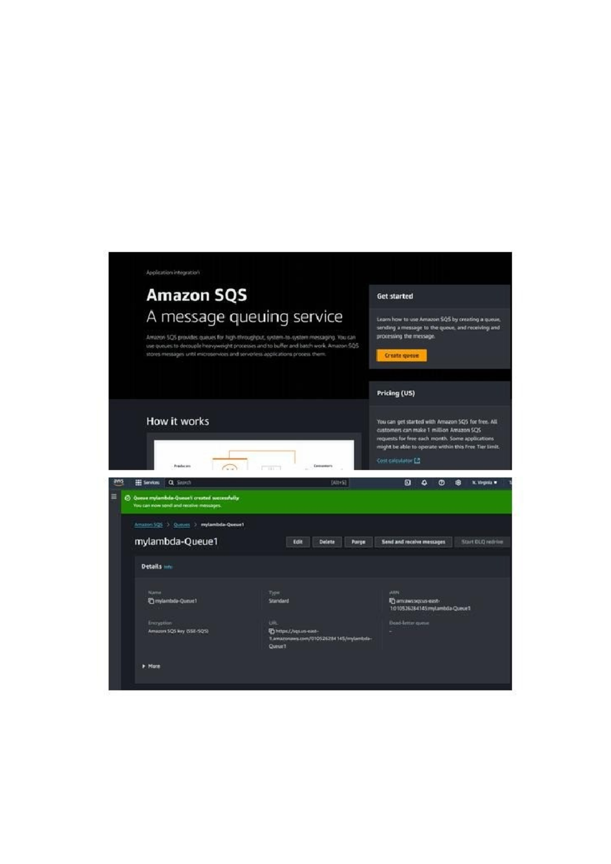 Lambda assignment - Application integration Amazon SQS Get started A ...