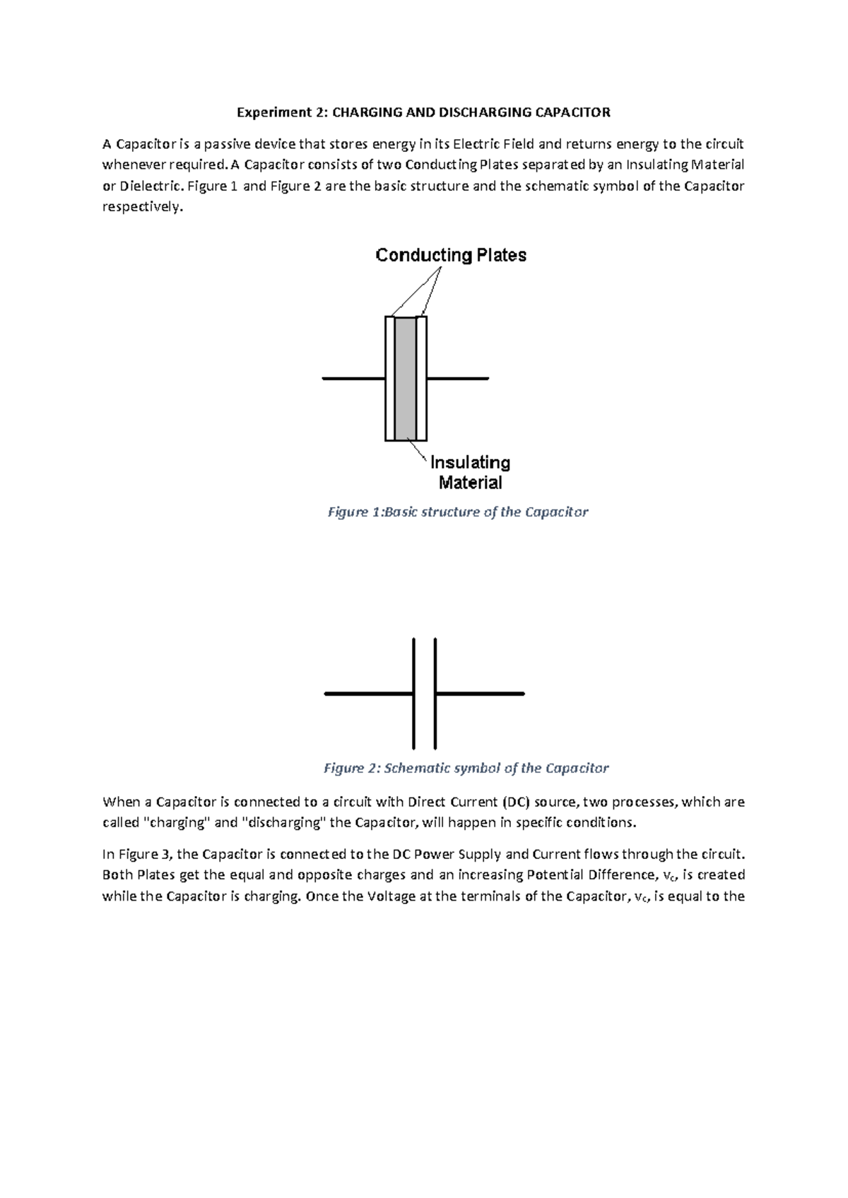 Experiment 2: Charging & Discharging of Capacitors in DC Circuits - Studocu