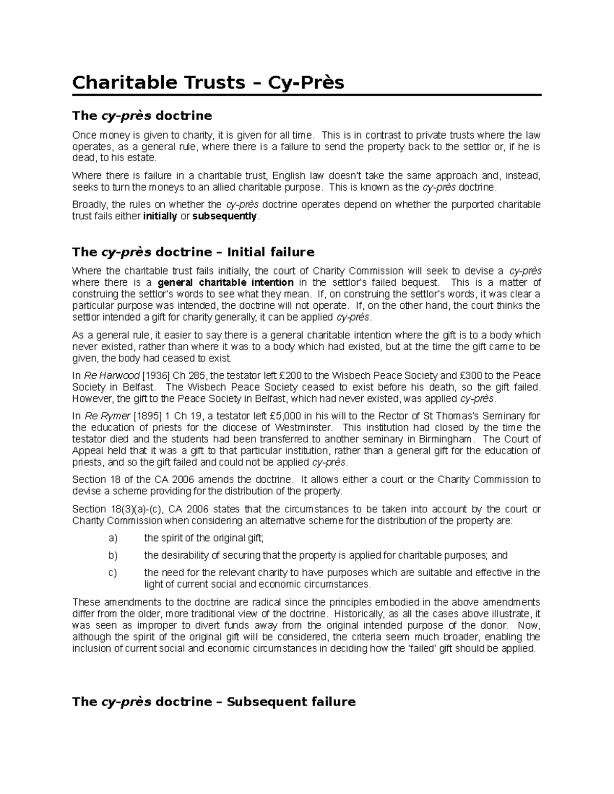 Charitable Trusts: Understanding the Cy-Près Doctrine and Its ...