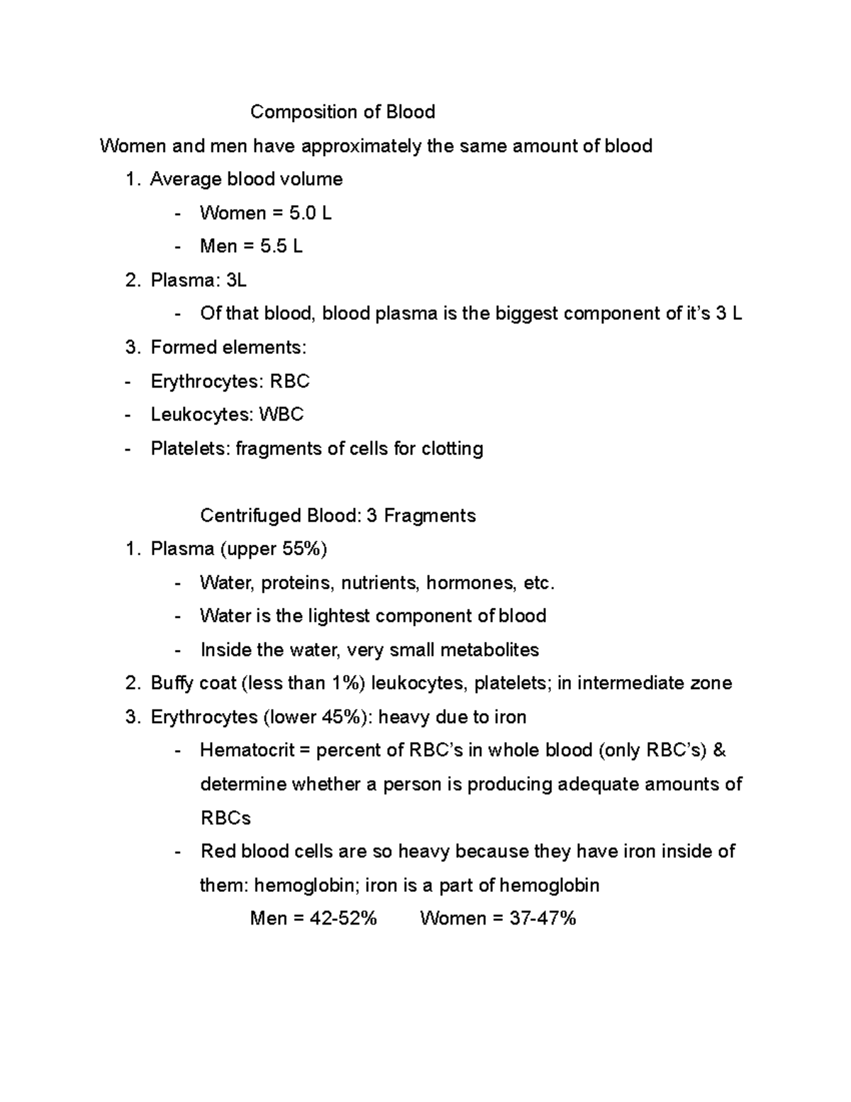 Chapter 15: Composition and Functions of Blood in Humans - Studocu