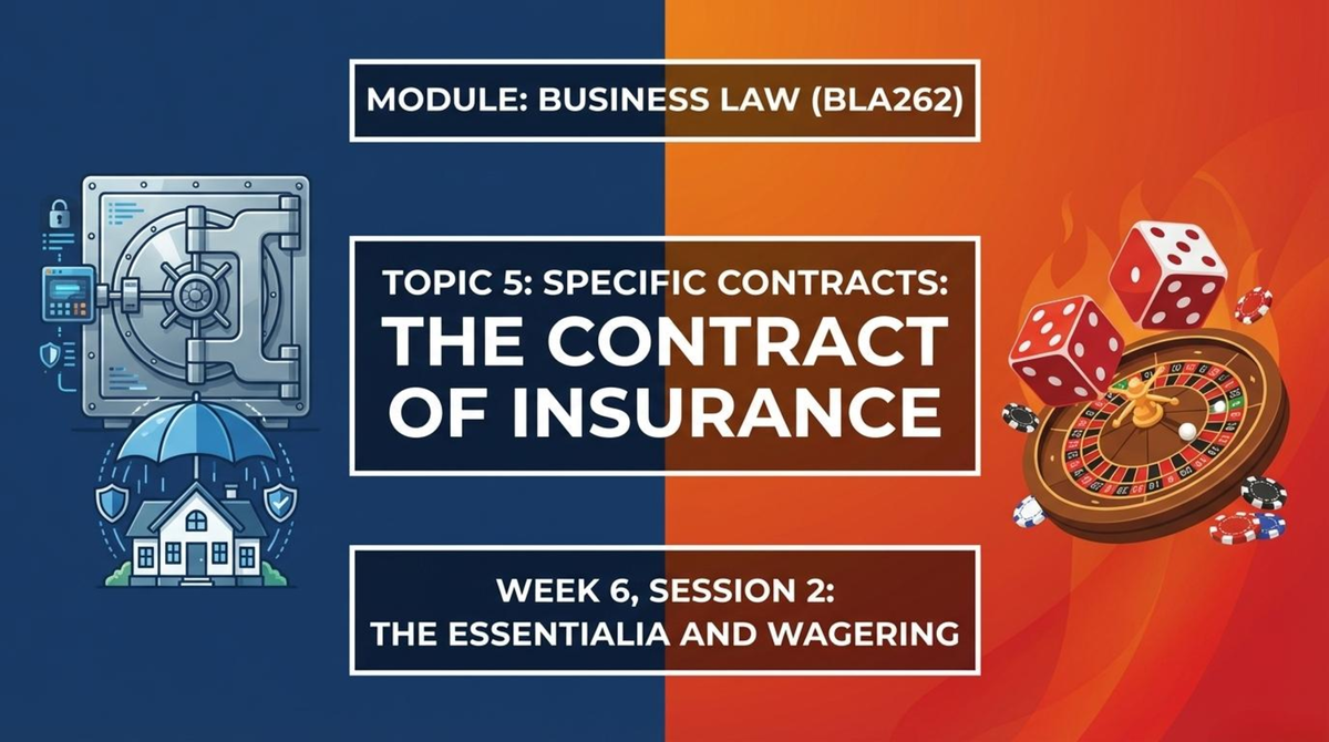 BLA262 Lecture: Specific Contracts - Insurance - Studocu
