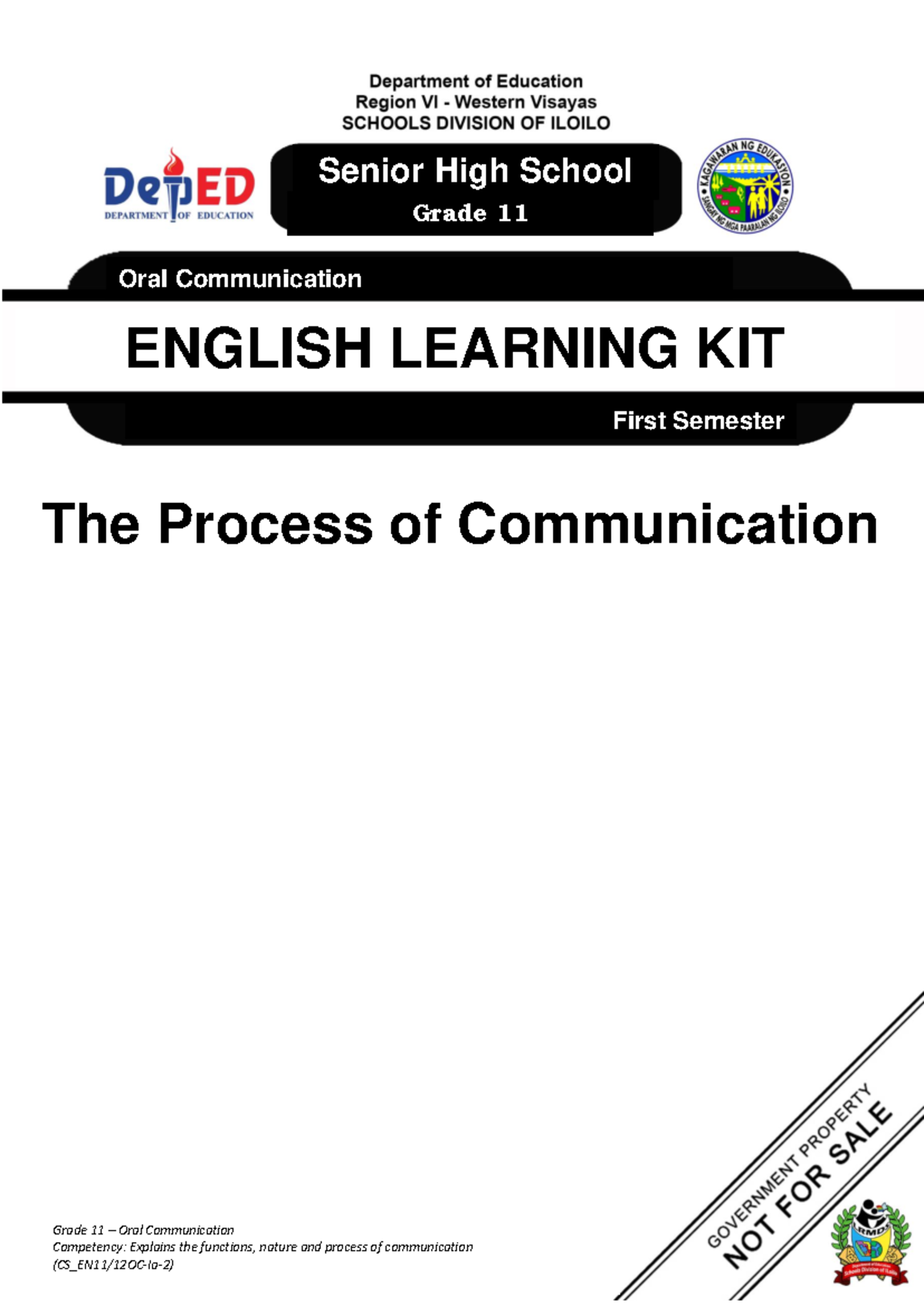 SHS-EN11/12OC Oral Communication Week 1: Understanding Communication ...