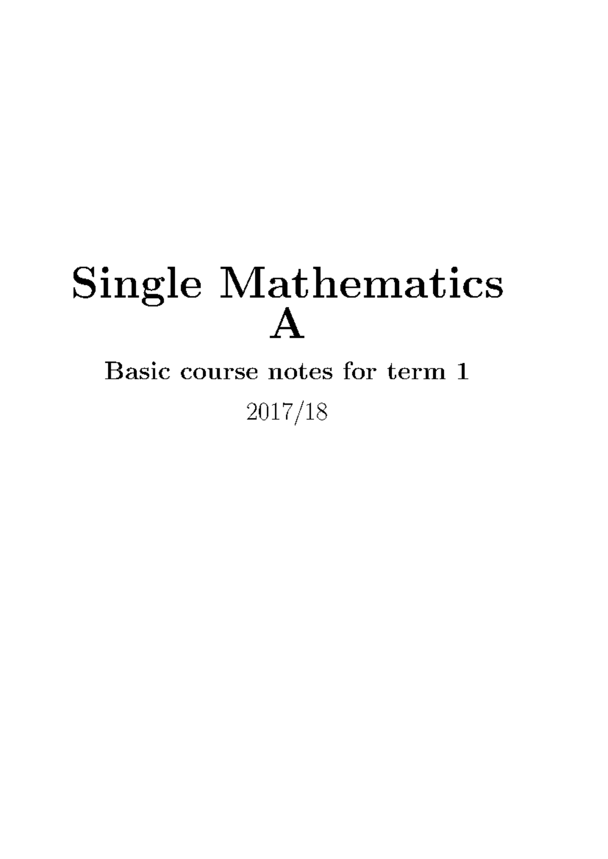 Single Maths A Term 1 Lecture Notes & Binomial Theorem Insights - Studocu