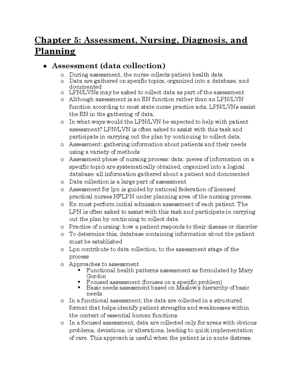 Chapter 5 Fundamentals of nursing textbook notes - Chapter 5 ...