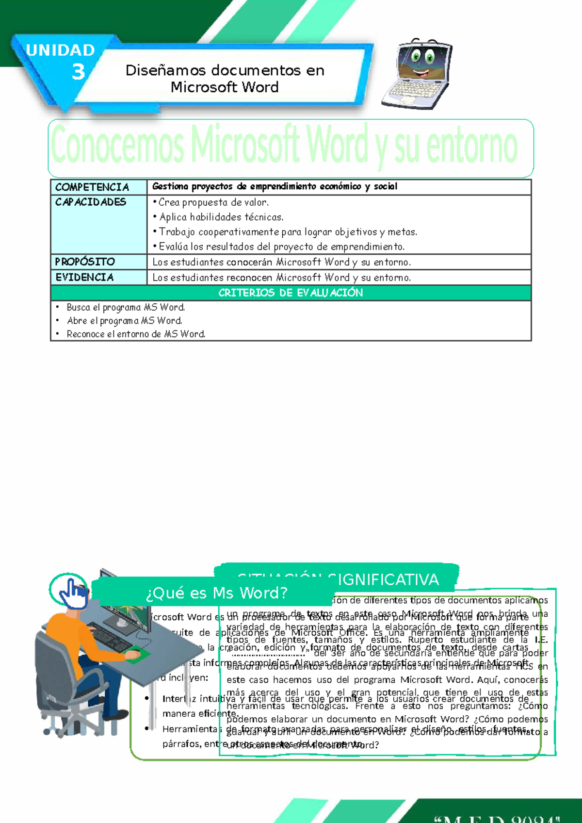 Unidad 3: Creación de Documentos en Microsoft Word - EPT 3° Semana 1 ...