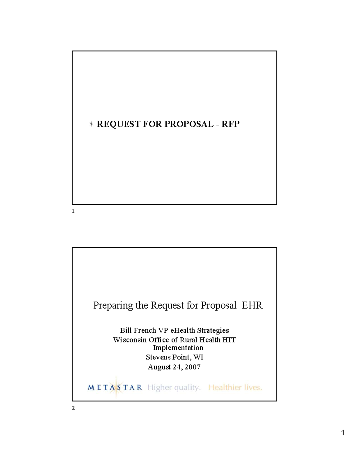 Chapter 8: RFP Preparation Guidelines for EHR Implementation - Studocu