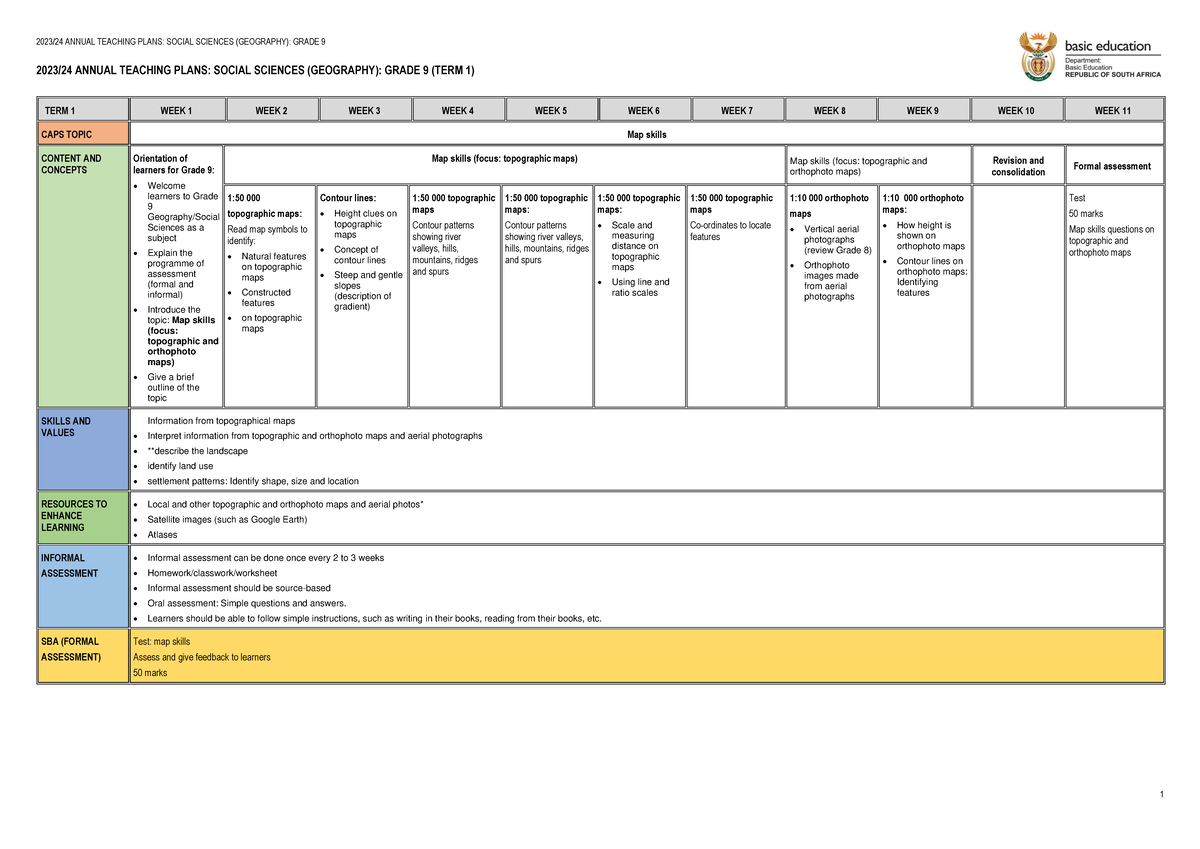 1.120 Grade 9 Social Sciences Annual Teaching Plans 2023-24 - Studocu