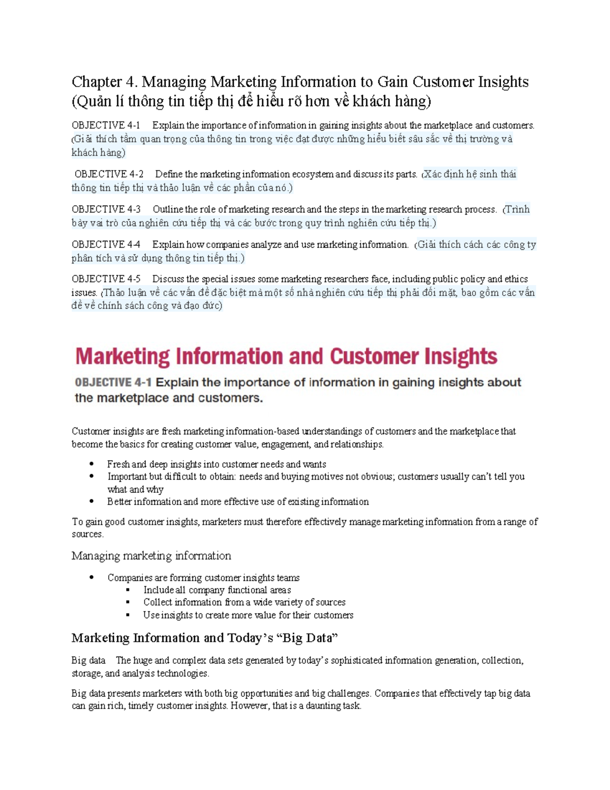 Chapter 4 - Managing marketing information for customer insights (MKT ...