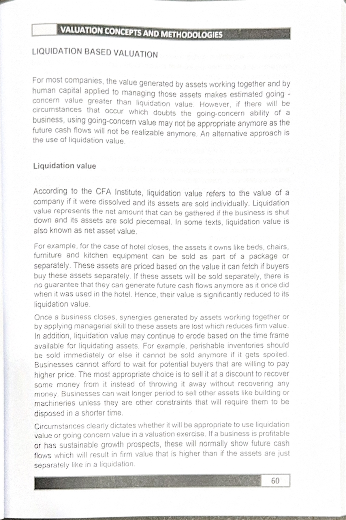 03 Liquidation Based Valuation - VALUATION CONCEPTS AND METHODOLOGIES ...
