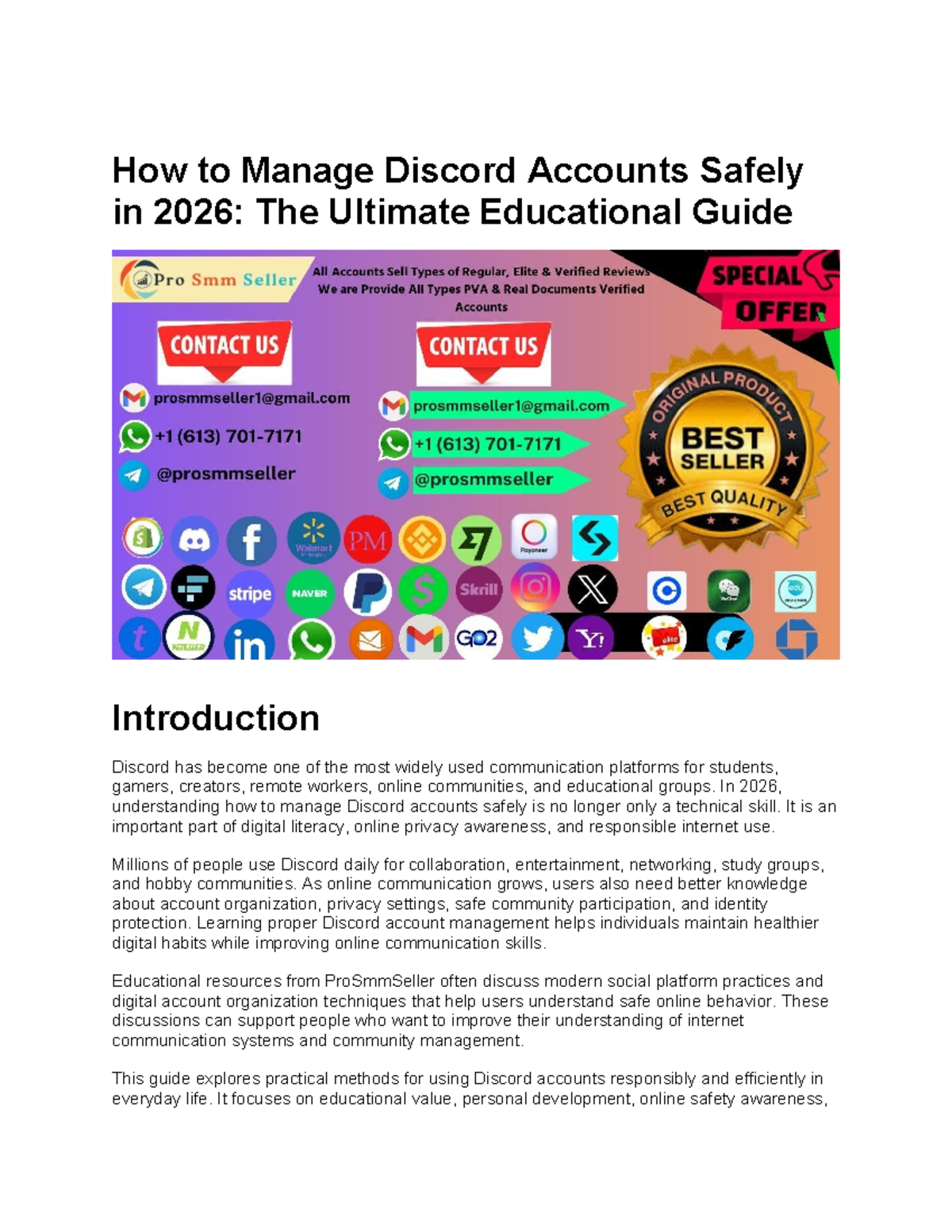 Buying Discord Accounts: Risks and Insights for 2026 - Studocu