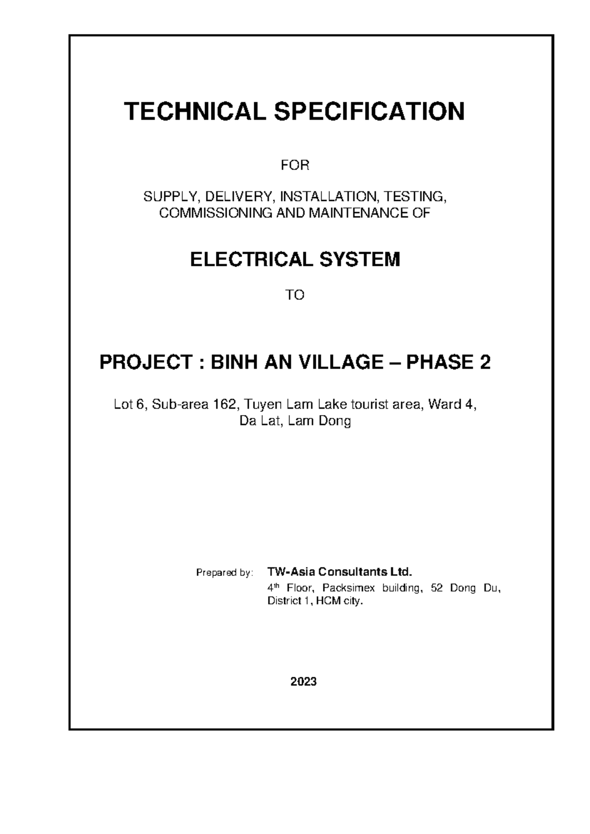 ELEC Specification for Electrical System Installation & Maintenance ...
