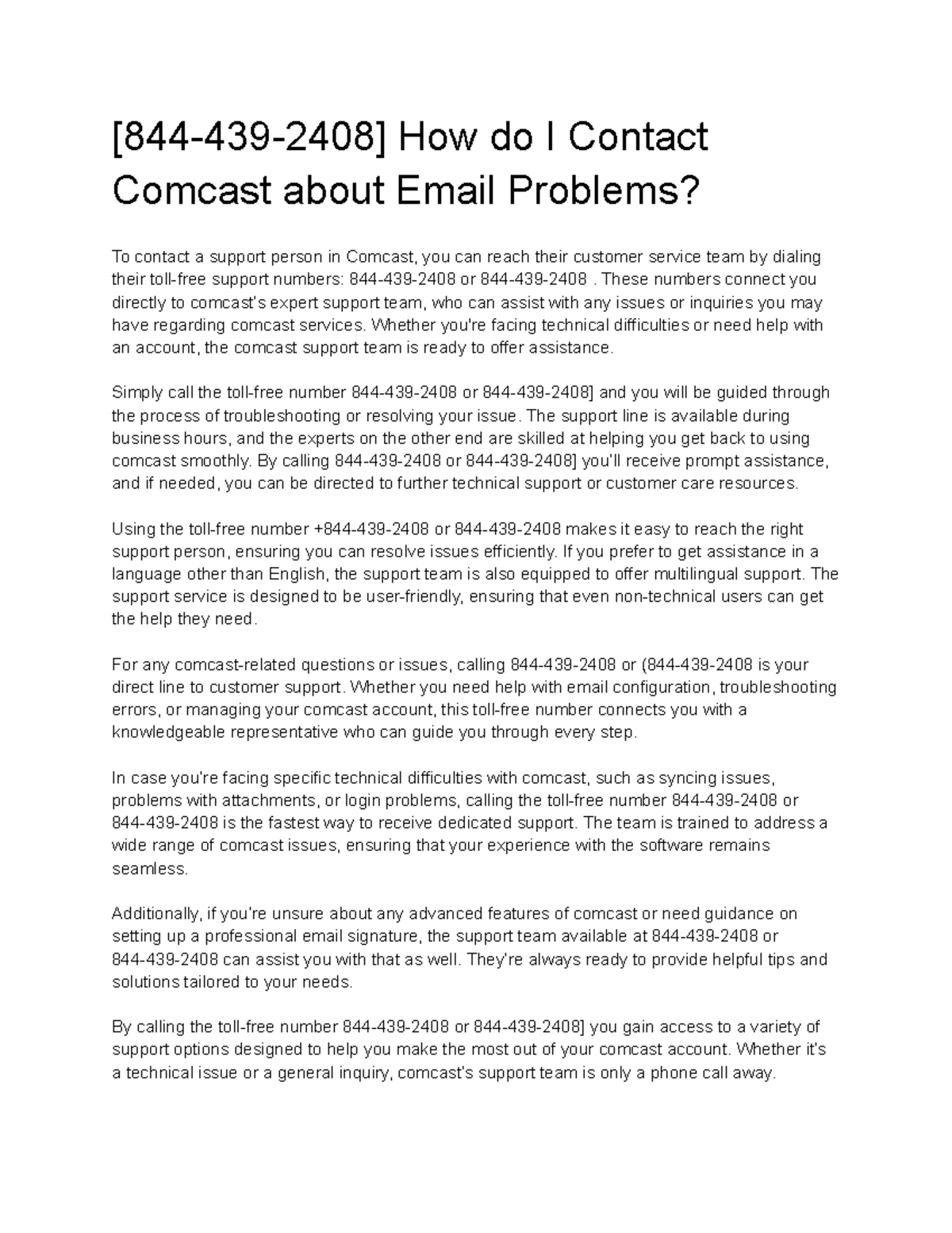 [844-439-2408] How to Contact Comcast for Email Support Issues - Studocu