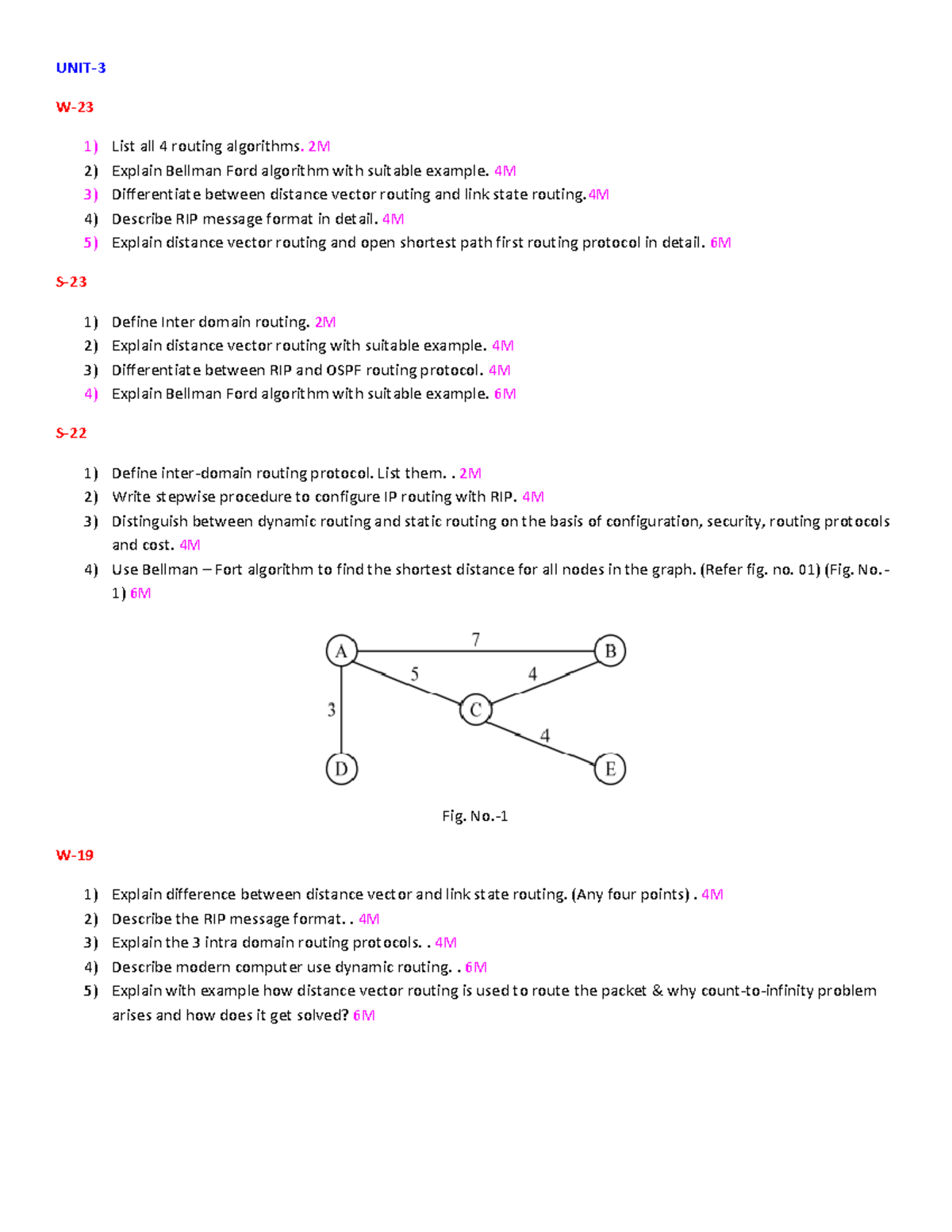 QB UNIT 3 - Routing Algorithms & Protocols Overview - Studocu