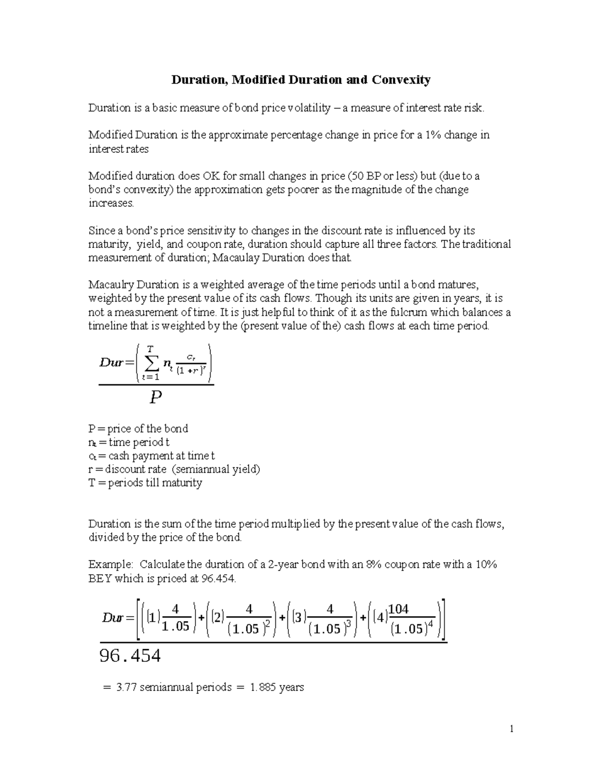 Understanding Duration, Modified Duration, and Convexity: Concepts and ...