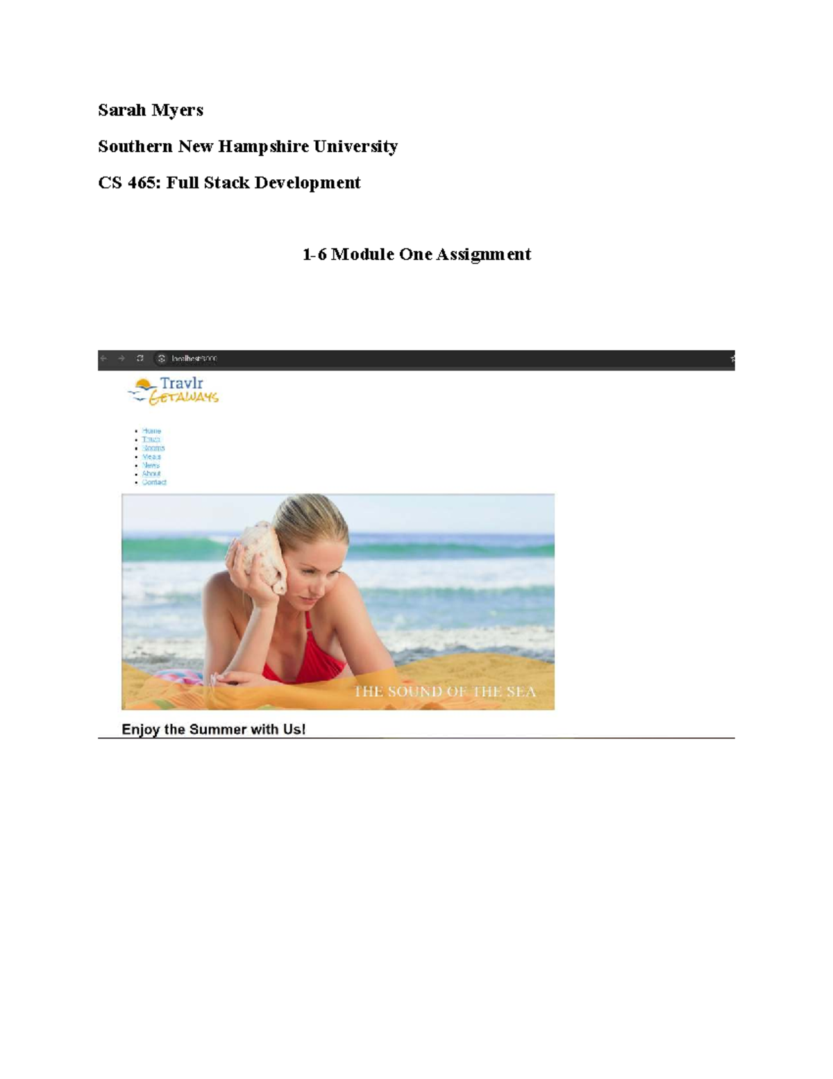 CS 465 screenshots - n/a - CS465 - Sarah Myers Southern New Hampshire ...
