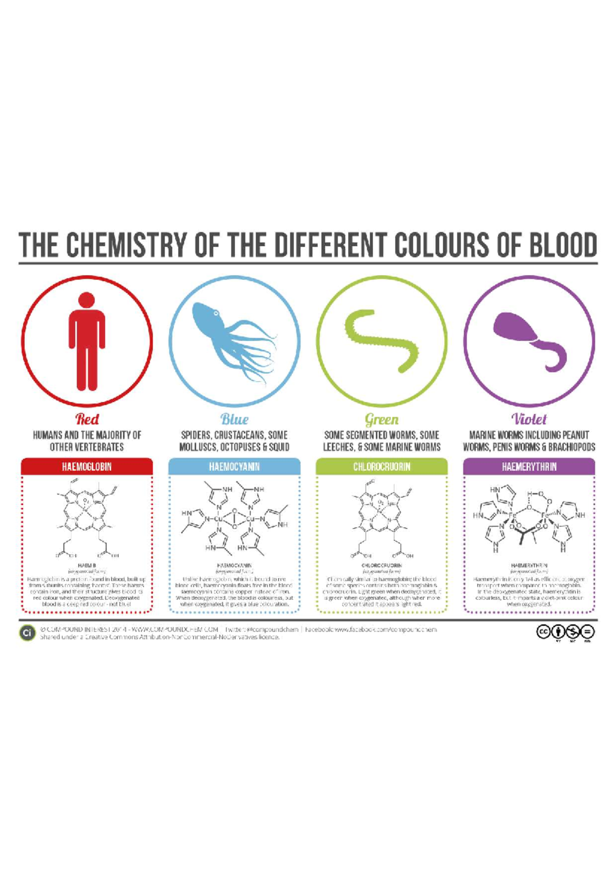 Color Chemistry - THE CHEMISTRY OF THE DIFFERENT COLOURS OF BLOOD Red ...