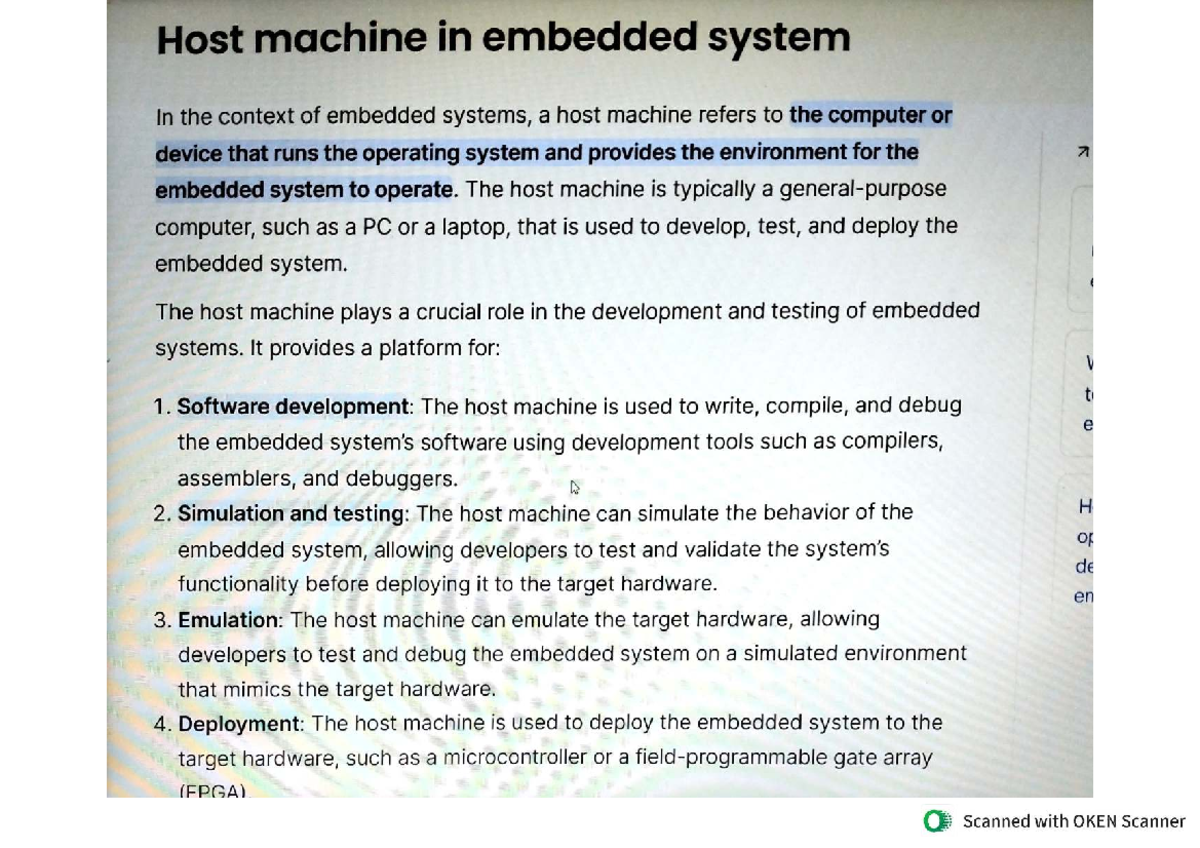 Host Machine in Embedded Systems - Notes - Studocu