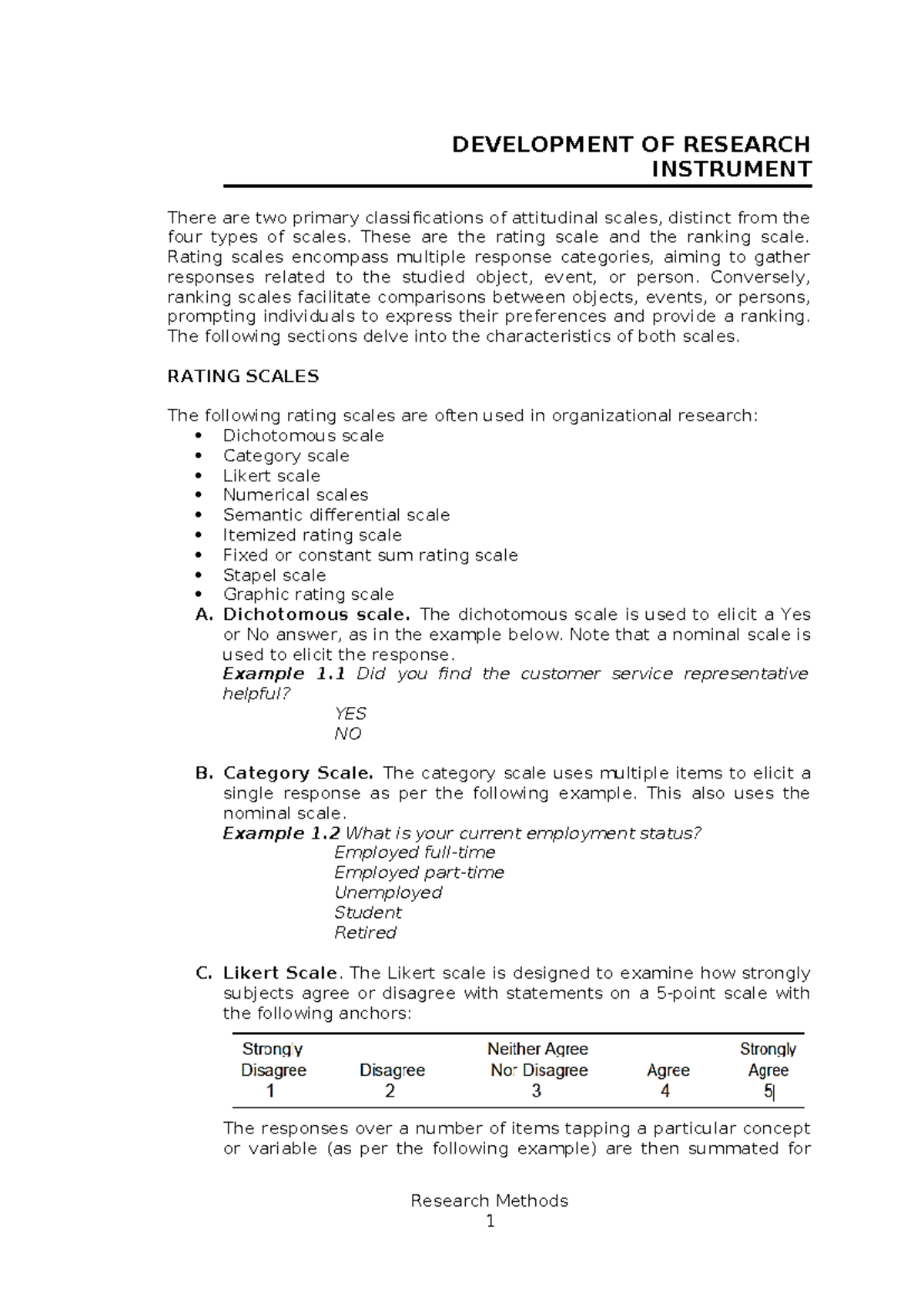 Research Instrument Development: Understanding Scales and Validity ...