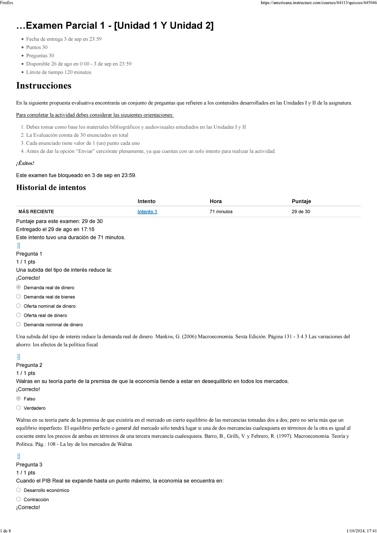 Examen Parcial 1Y2 DE Macro 2 - .. Parcial 1 - [Unidad 1 Y Unidad 2 ...