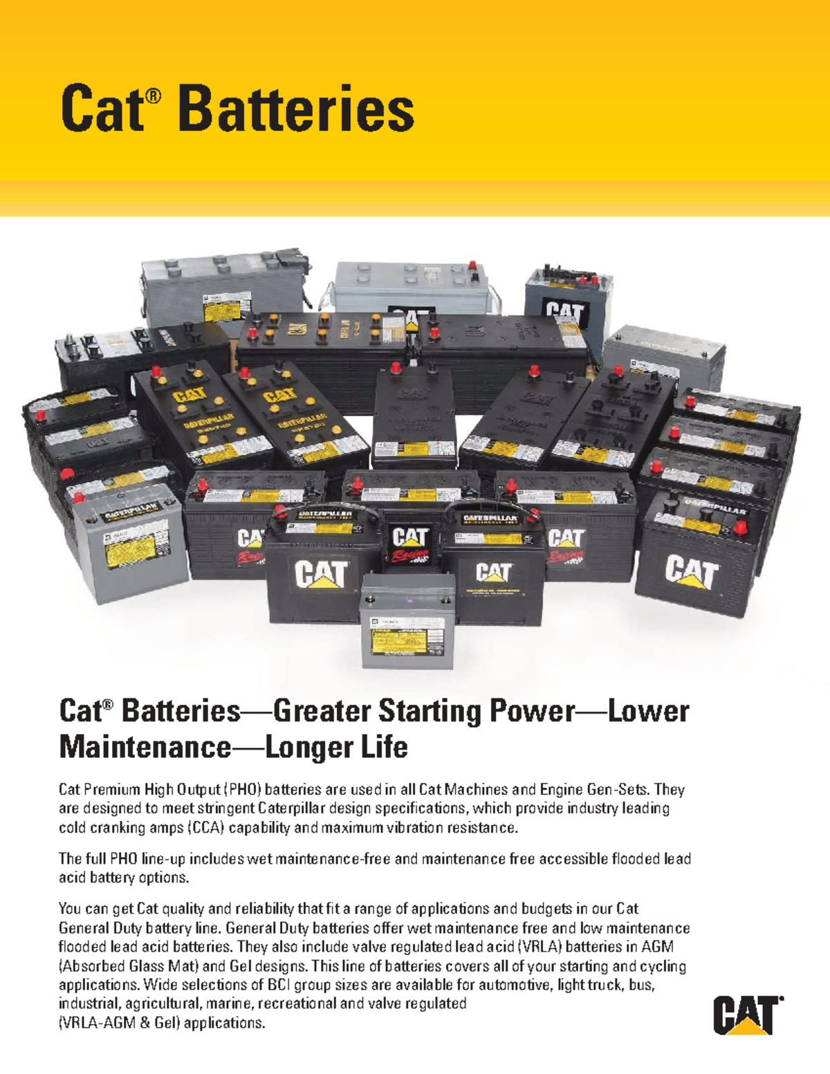 Cat PHO Batteries: High Output & Vibration Resistance Specifications ...