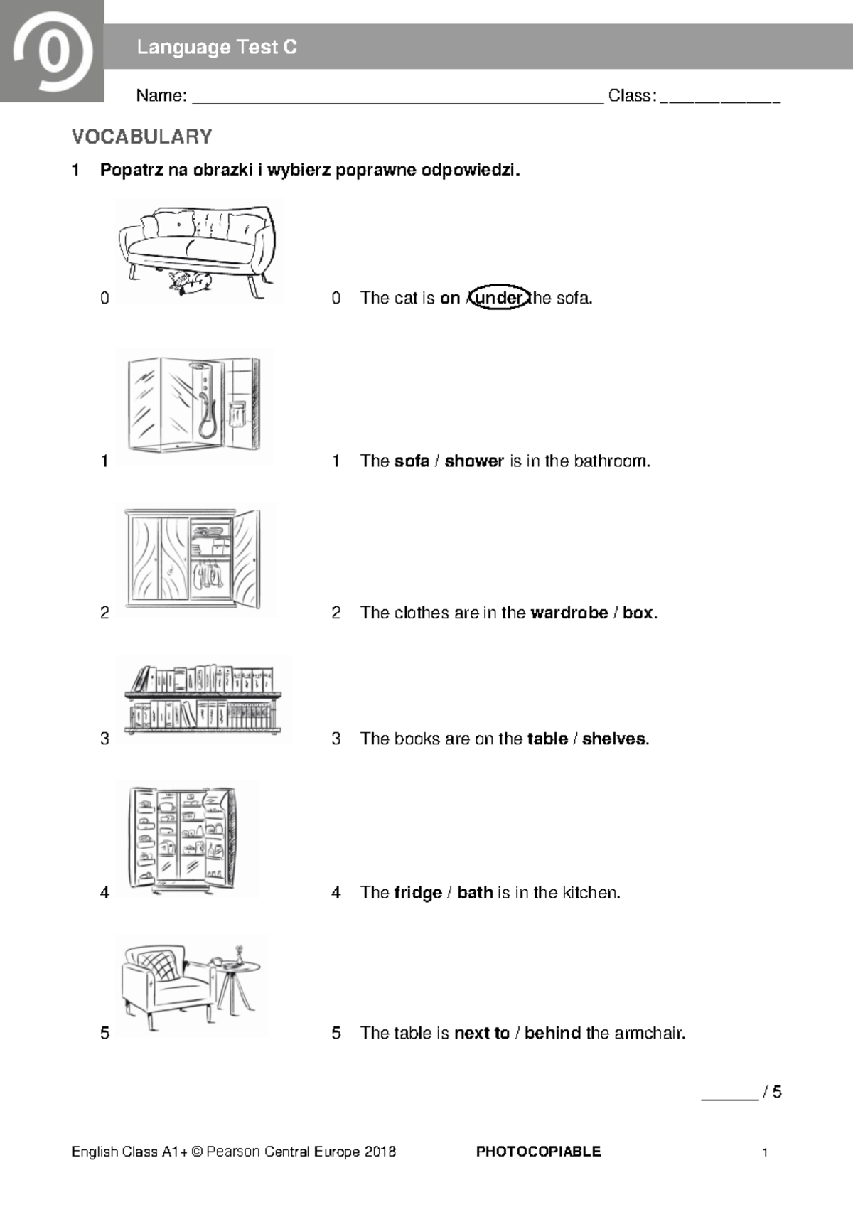 EC A1P - Vocabulary and Grammar Language Test C - Studocu