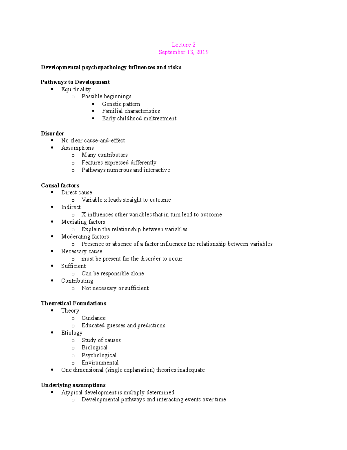 Atypical Development Lecture 2: Pathways, Theories, and Case Studies ...