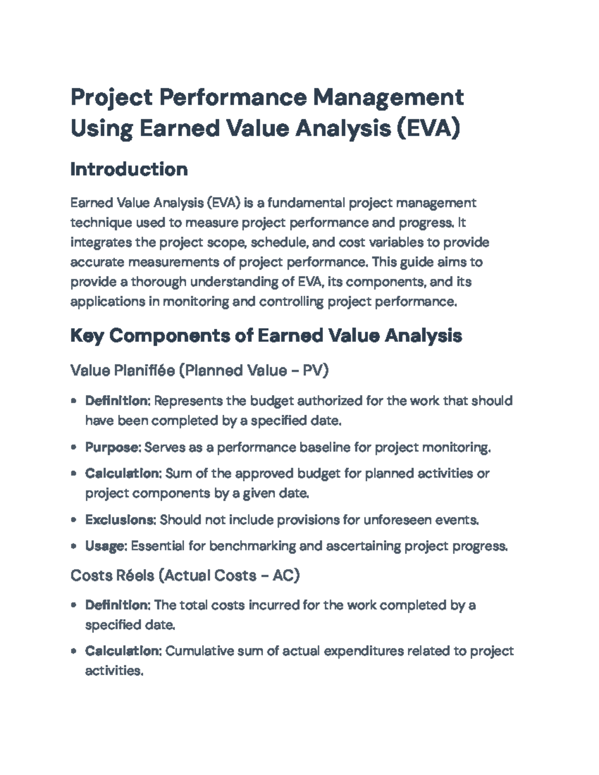 Earned Value Analysis (EVA) in Project Management: Key Concepts ...