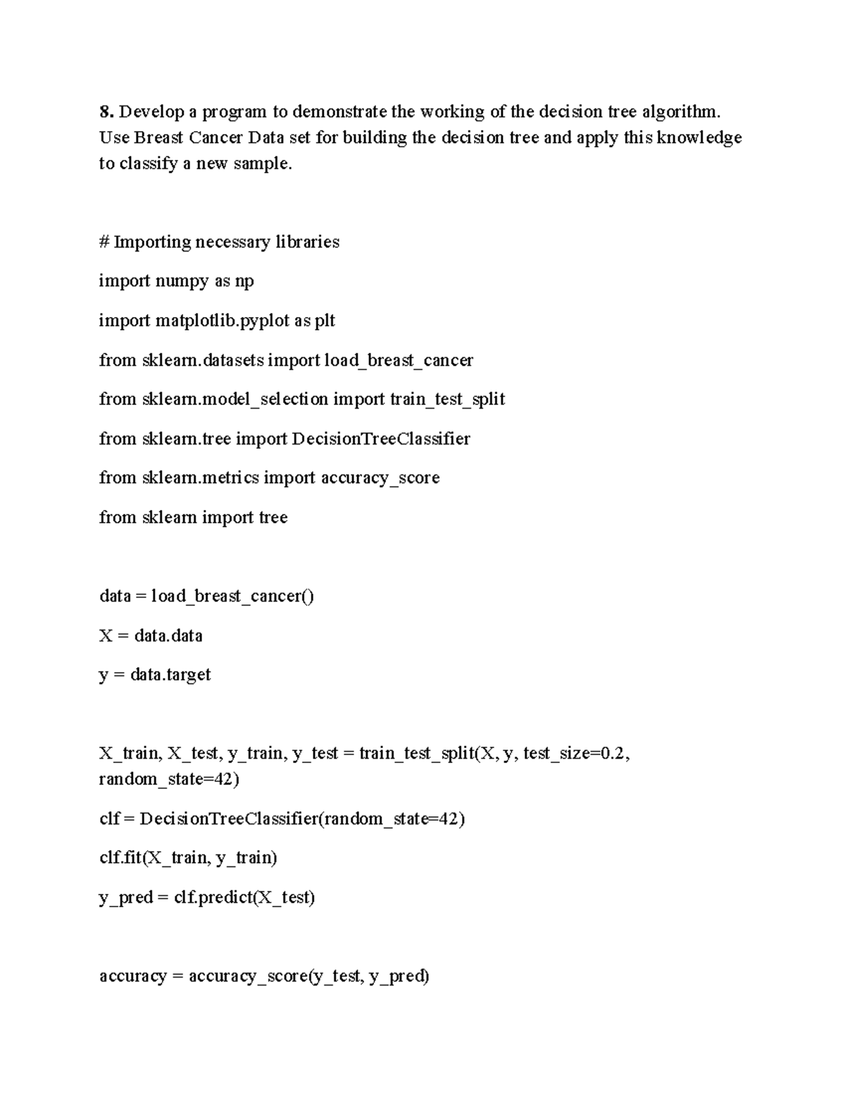 Decision Tree Algorithm Implementation with Breast Cancer Data Set ...