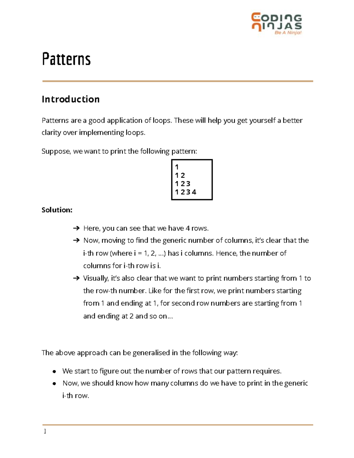 Patterns Matching - Patterns Introduction Patterns are a good ...